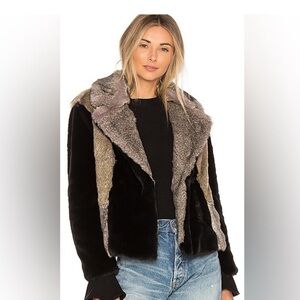 Nwt Rebecca Taylor patched fur jacket